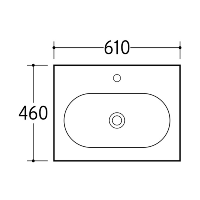 Vasque à encastrer ovale CLEA - 60 x 46 cm - Noir mat