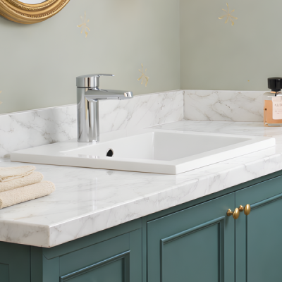 Vasque à encastrer rectangulaire VELIA - 41,5 x 41,5 cm - Céramique blanche