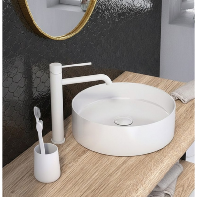 Vasque à poser ronde - Blanc brillant -LYRA