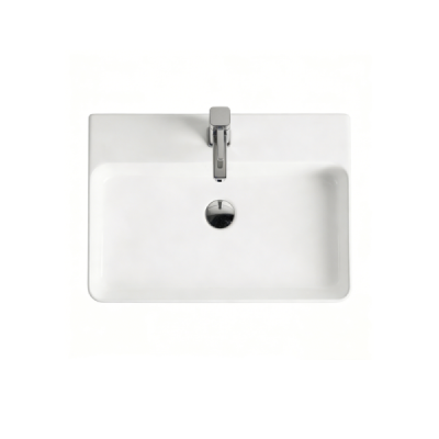 Vasque à poser rectangulaire -52 x 42 cm -Blanc brillant -SERA