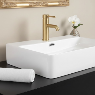 Vasque à poser rectangulaire -52 x 42 cm -Blanc brillant -SERA