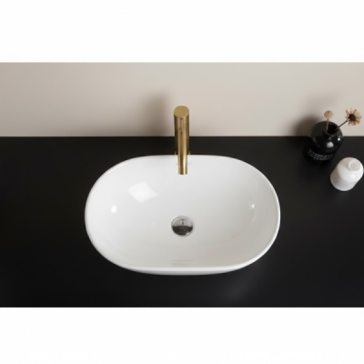 Vasque à poser ovale -60 x 40 cm -Blanc brillant -VELA CONFORT