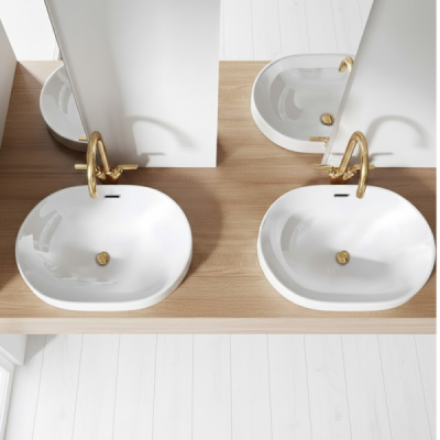 Vasque à poser ovale -60 x 40 cm -Blanc brillant -VELA CONFORT