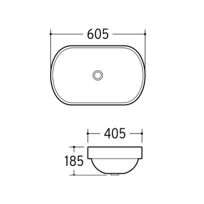 Vasque à poser ovale -60 x 40 cm -Blanc brillant -VELA CONFORT