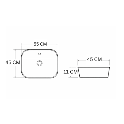 Vasque à poser rectangulaire - Blanc - KAIA
