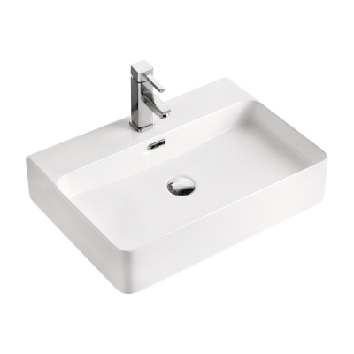 Vasque à poser rectangulaire -60 x 42 cm -Blanc -SORA