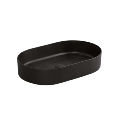Vasque à poser ovale allongée -52 x 30 cm -Noir mat - NÉRIA
