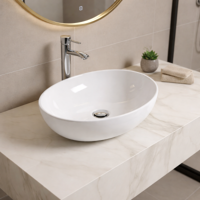 Vasque à poser arrondie -52 x 39,5 cm - ELORA