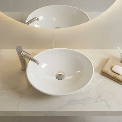 Vasque à poser arrondie -40 x 33 cm - VERA