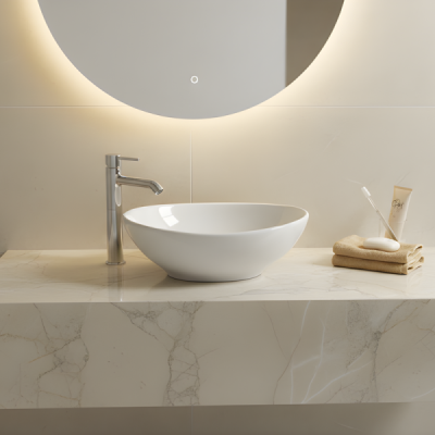 Vasque à poser arrondie -40 x 33 cm - VERA