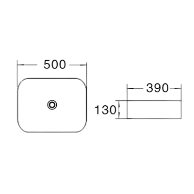 Vasque à poser rectangulaire - 50 x 39 cm - Blanc mat marbre - ALABAMA