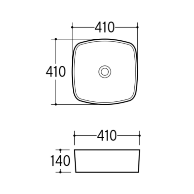 Vasque à poser carrée -41,5 cm -Blanc mat marbre -FRANCI