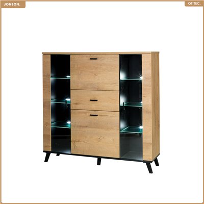 Commode vitrine - L.131 x H.131 x P.40 cm - JONSON