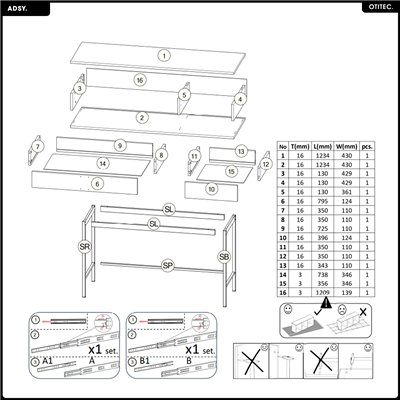 Console - L.123 x H.83 x P.43 - ADSY