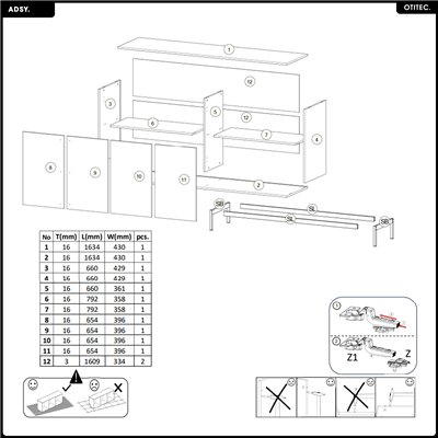 Commode - L.163 x H.87 x P.43 - ADSY