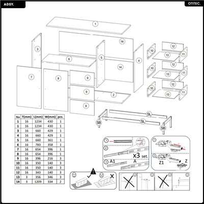 Commode - L.123 x H.87 x P.43 - ADSY