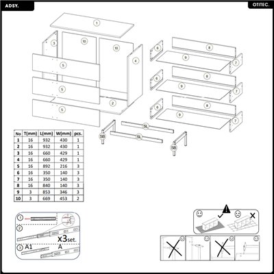 Commode - L.93 x H.87 x P.43 - ADSY