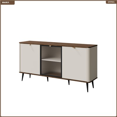 Commode vitrine - L.160 x H.82 x P.40 - MARLY