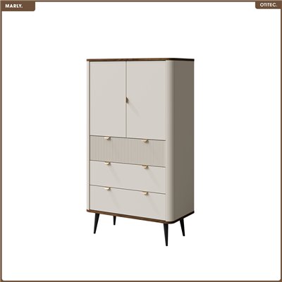 Armoire basse - L.90 x H.142 x P.40 - MARLY