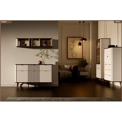 Armoire basse - L.90 x H.142 x P.40 - MARLY