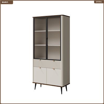 Armoire vitrine - L.90 x H.191 x P.42 - MARLY