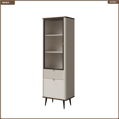 Armoire vitrine - L.56 x H.191 x P.42 - MARLY