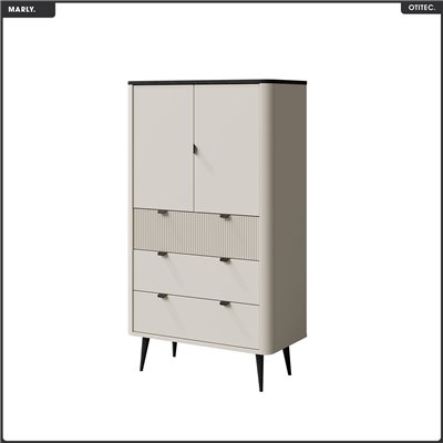 Armoire basse - L.90 x H.142 x P.40 - MARLY