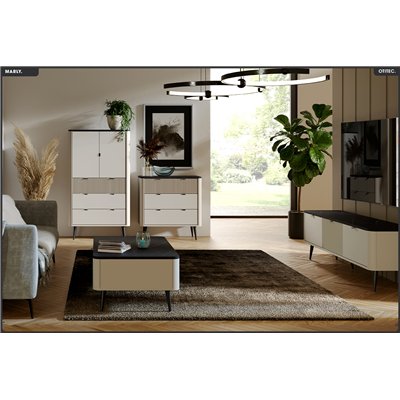 Armoire basse - L.90 x H.142 x P.40 - MARLY