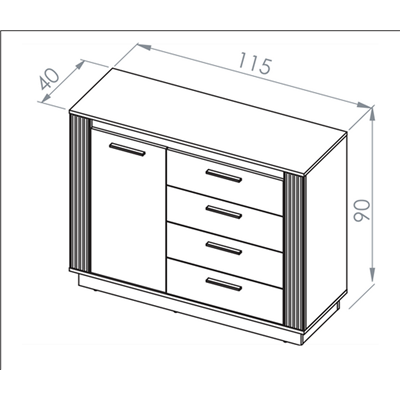Commode - H.90 x L.40 x L.115 cm - URY