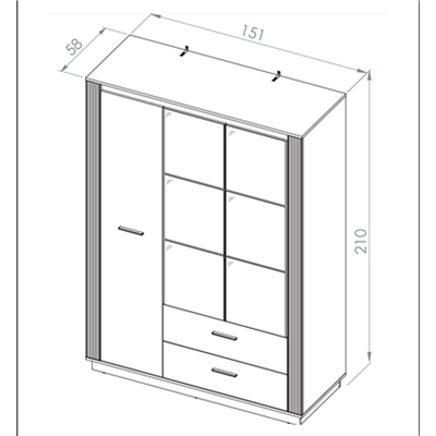 Armoire - H.210 x L.151 x P.58 cm - URY