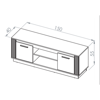Meuble TV - H.55 x L.150 x P.40 cm - URY