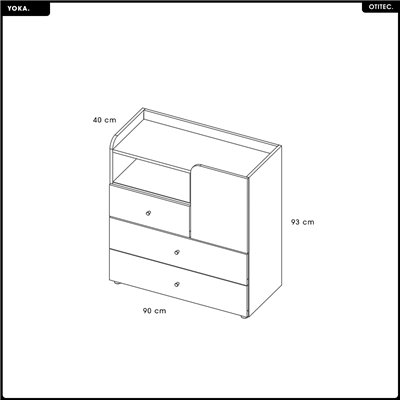 Commode - L.90 x H.93 x P.40 - YOKA
