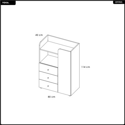 Commode - L.80 x H.114 x P.40 - YOKA