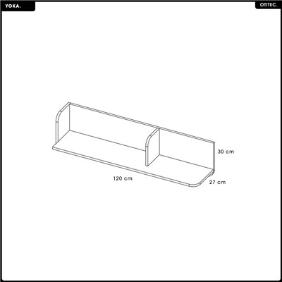 Étagère murale - L.120 x H.30 x P.27 - YOKA