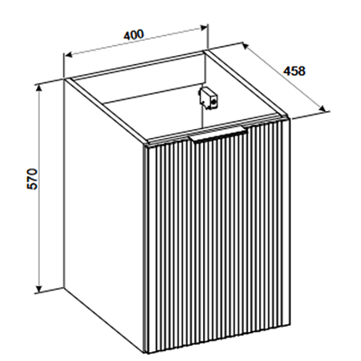 Meuble sous vasque de 40 cm - Avec panier à linge - ASTRA