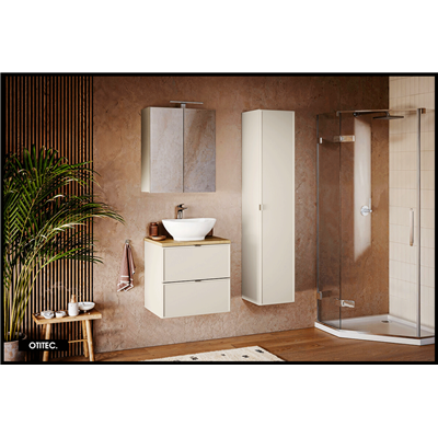 Colonne de salle de bain - 140 cm - Cachemire Mat - 1 porte - ASTRA