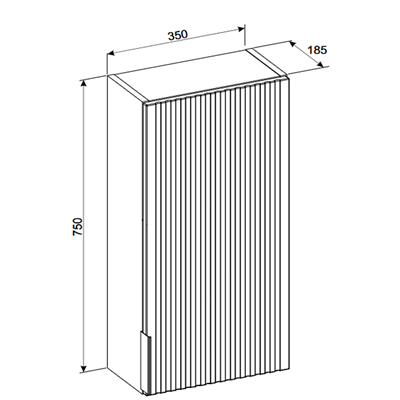 Meuble haut de salle de bain de 75 cm - Cachemire Mat - 1 porte - ASTRA