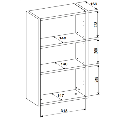 Meuble haut de salle de bain de 75 cm - Cachemire Mat - 1 porte - ASTRA