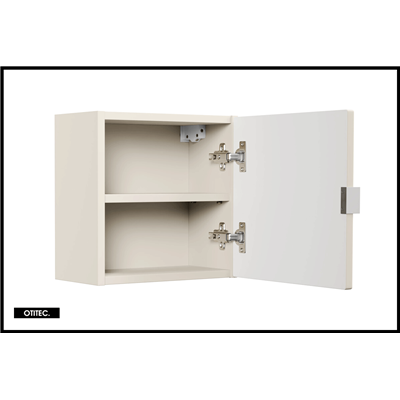 Cube de rangement haut de salle de bain - 35x35 cm - Cachemire Mat - 1 porte - ASTRA