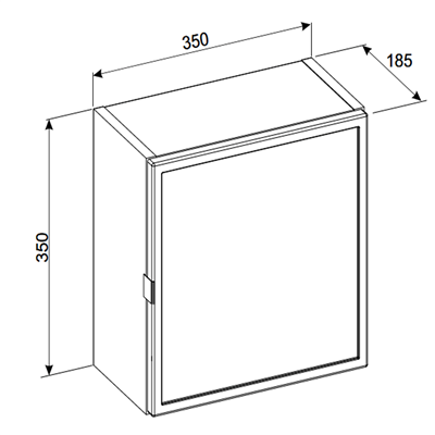 Cube de rangement haut de salle de bain - 35x35 cm - Cachemire Mat - 1 porte - ASTRA