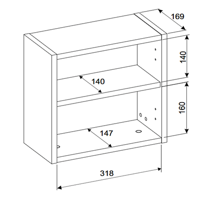 Cube de rangement haut de salle de bain - 35x35 cm - Cachemire Mat - 1 porte - ASTRA