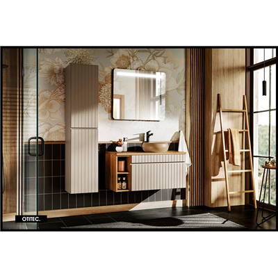 Colonne de salle de bain de 160 cm - Cachemire Mat - 2 portes - MINO