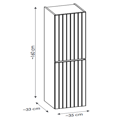 Colonne de salle de bain de 160 cm - Cachemire Mat - 2 portes - MINO