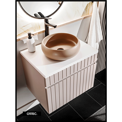 Meuble sous vasque de 60 cm - Cachemire Mat - 1 tiroir - MINO