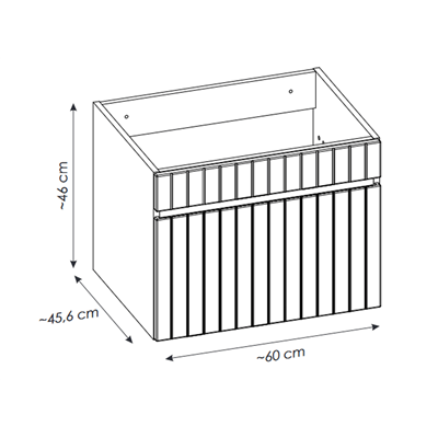 Meuble sous vasque de 60 cm - Cachemire Mat - 1 tiroir - MINO