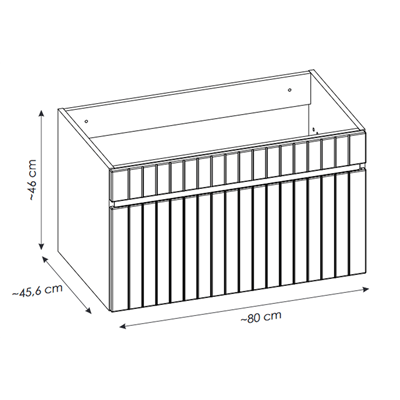 Meuble sous vasque de 80 cm - Cachemire Mat - 1 tiroir - MINO