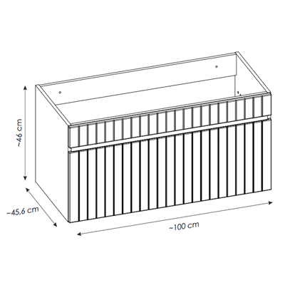 Meuble sous vasque de 100 cm - Cachemire Mat - 1 tiroir - MINO