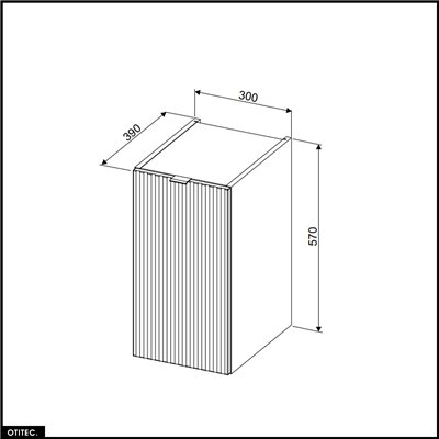 Meuble sous vasque - 30 cm - 1 porte - ROSEAU