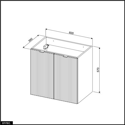 Meuble sous vasque - 60 cm - 2 portes - ROSEAU