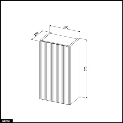 Meuble haut - 30 x 57 cm - 1 porte - ROSEAU